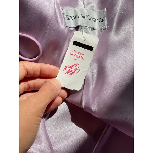 NWT Vintage 90’s Scott McClintock Purple Taffeta Beaded Gown Prom Dress Size 4 - Picture 9 of 12